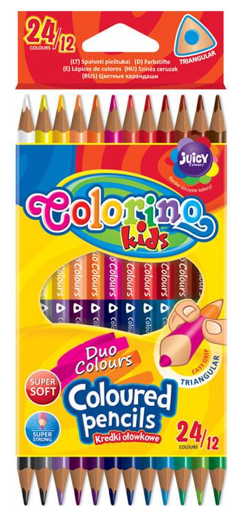 Colorino pastelky trojhranné, obojstranné, 24 farieb