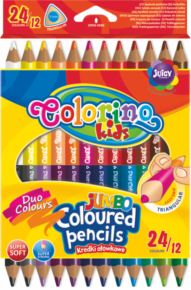 Colorino pastelky trojhranné JUMBO, obojstranné, 24 farieb