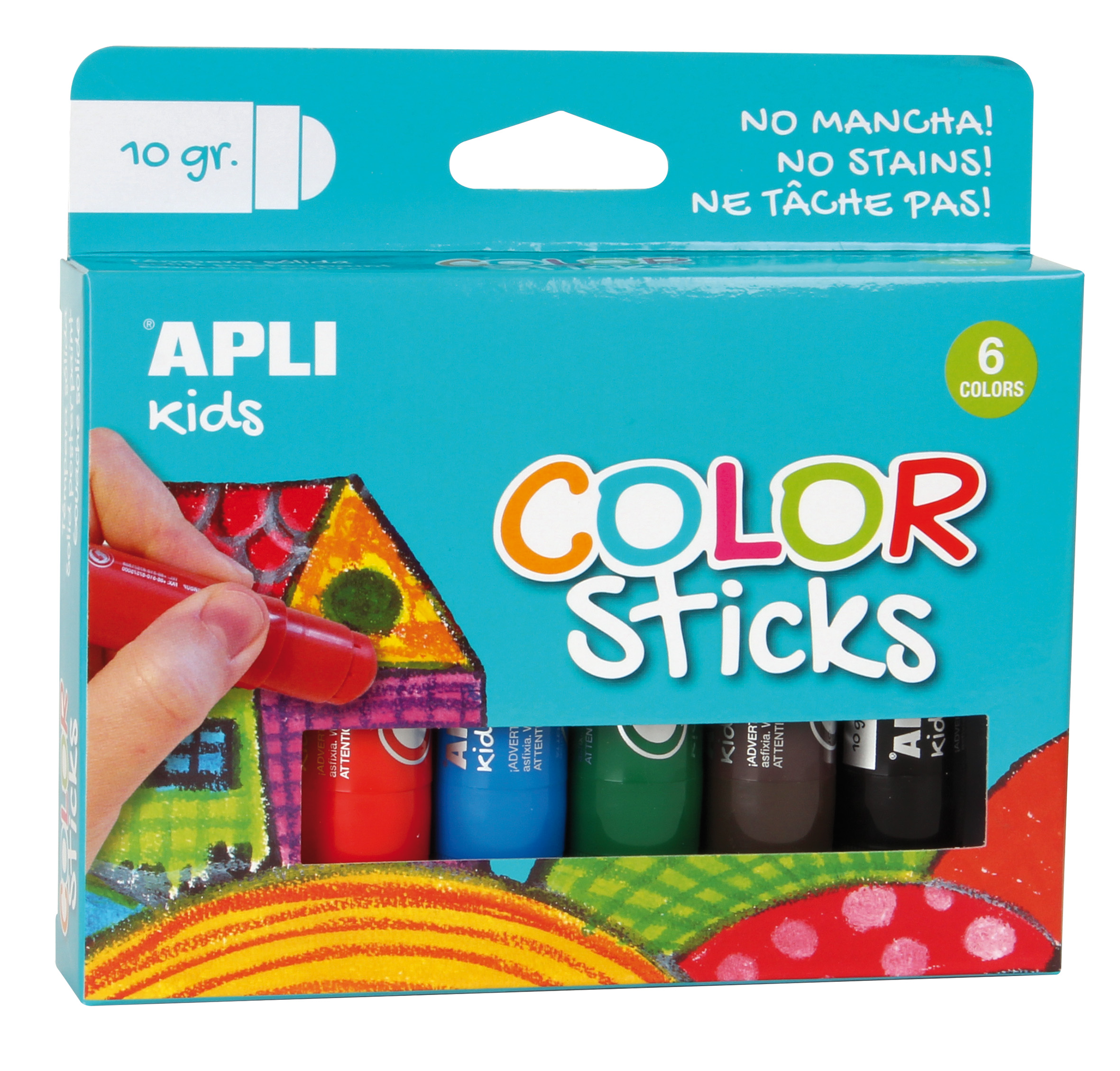 APLI temperové farby suché, 10 g, 6 farieb