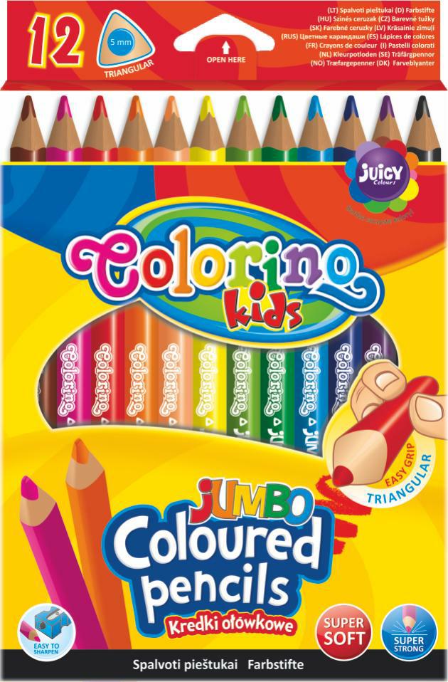 Colorino pastelky trojhranné JUMBO, 12 farieb