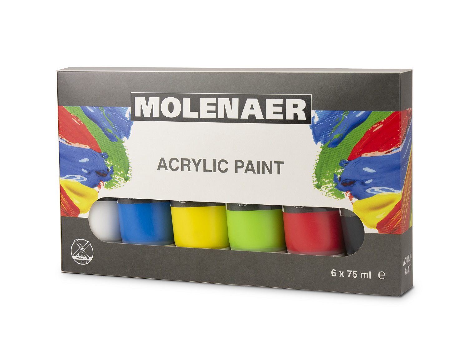 Molenaer sada akrylových farieb Molenaer, 6x 75 ml