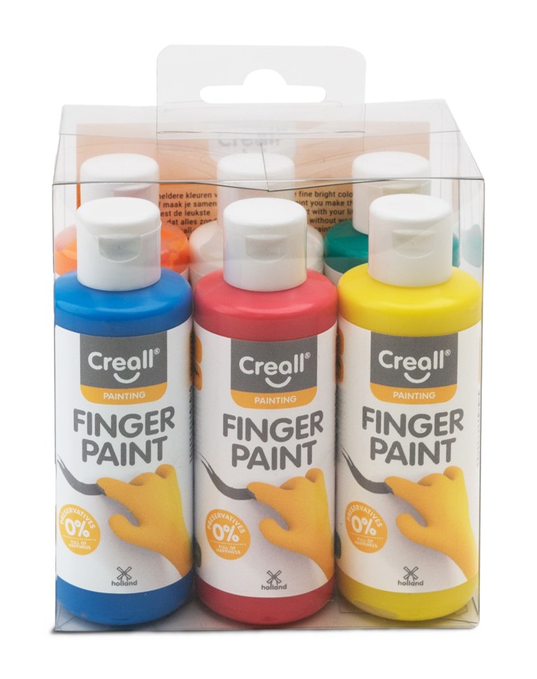 Creall Prstová farba HAPPY INGREDIENTS sada, 6 x 80 ml, mix farieb