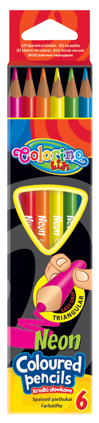Colorino pastelky trojhranné, neónové, 6 farieb